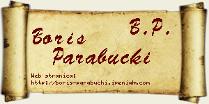 Boris Parabucki vizit kartica